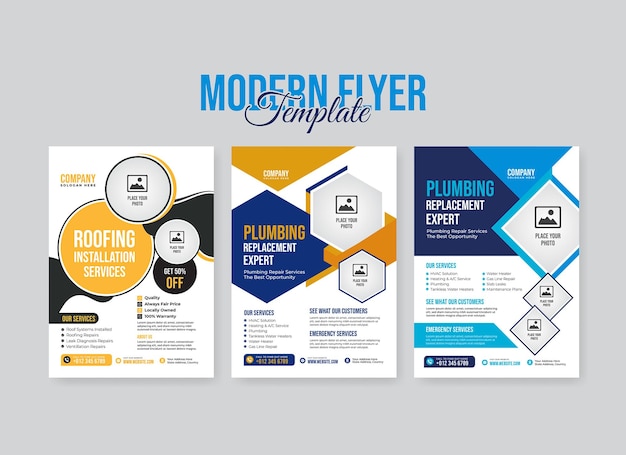 Vector creative and modern flyer template bundle collection