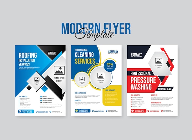 Vector creative and modern flyer template bundle collection