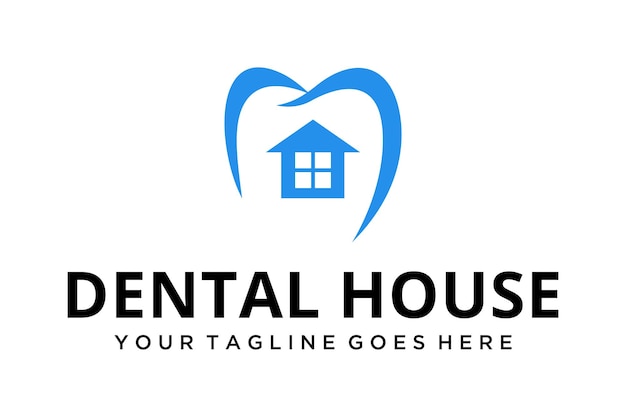 Creative modern house building Health Logo design vector template Dental clinic Logotype