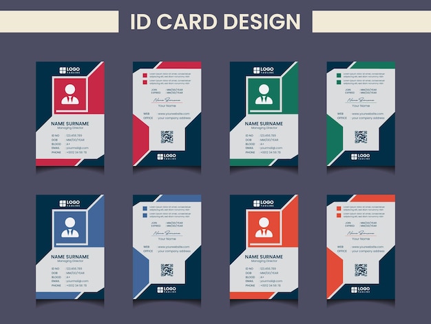 Creative modern id card design template