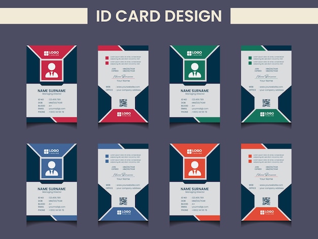 創造的なモダンな Id カードのデザイン テンプレート