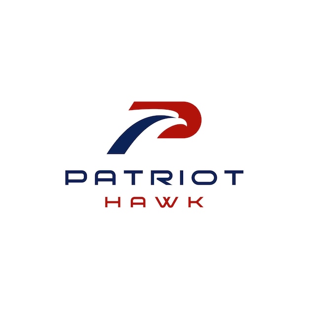 Lettera iniziale moderna creativa p eagle head logo design