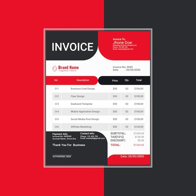 creative modern invoice business template