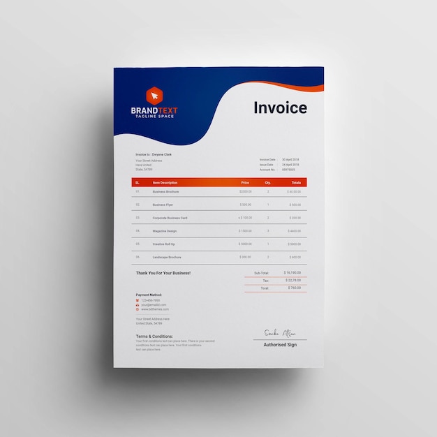 Creative modern invoice business template