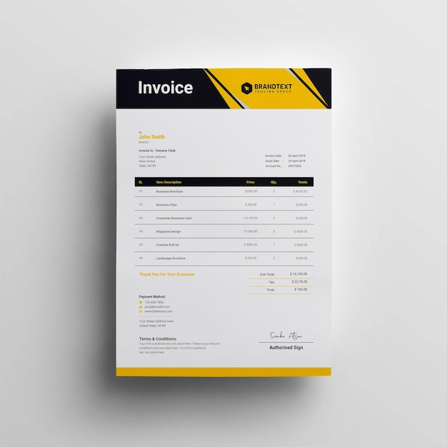 Creative modern invoice business template