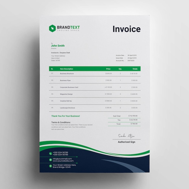 Creative modern invoice business template