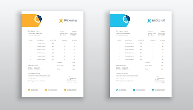 creative modern invoice template for your business