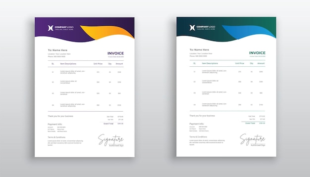 creative modern invoice template for your business