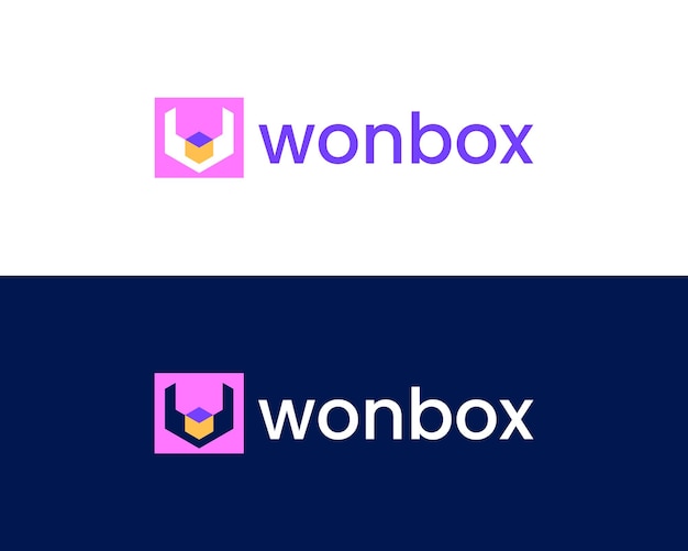 Creative modern letter w box logo design