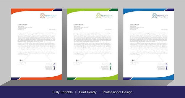 Vector creative modern letterhead design template for your project