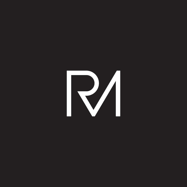 Вектор Креативные современные буквы rm mr vector icon logo в черном цвете.