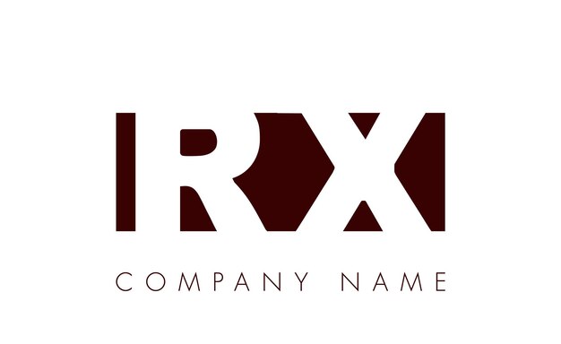 크리에이티브 모던 레터스 RX 추상 로고 디자인