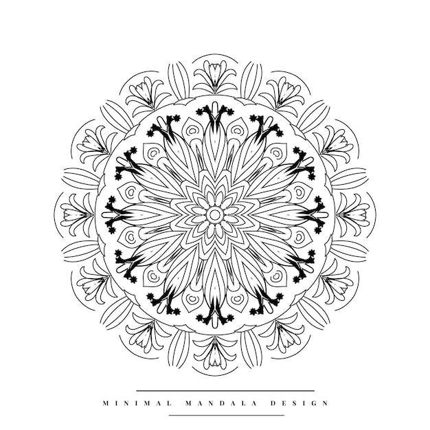 Creative modern mandala coloring page with natureinspired elements