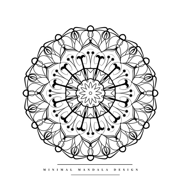 Creative modern mandala coloring page with natureinspired elements