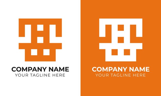 Creative modern minimal monogram abstract initial letter hw logo design template
