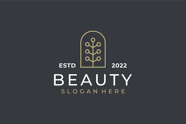 Creative modern minimalist beauty flowers logo