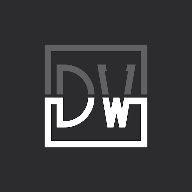 Creative Modern Minimalist DW Letter Logo Design Letter DW Logo Monogram for any Business