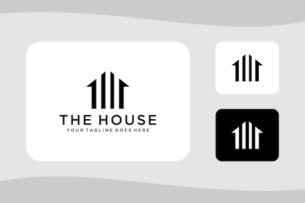 Creative modern minimalist house sign logo design template illustration