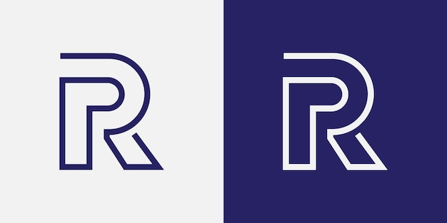 クリエイティブでモダンなミニマリスト R 文字のロゴデザインテンプレート