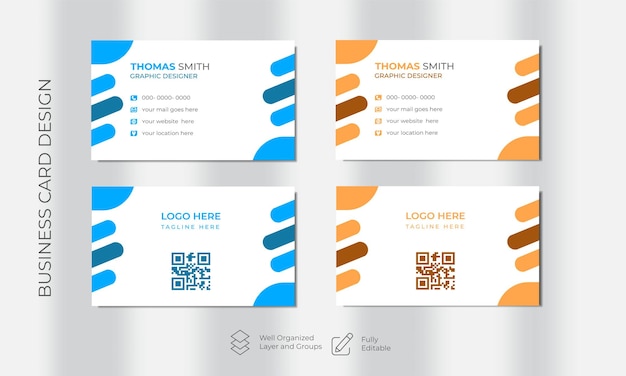 Vector creative modern name card and business card template design