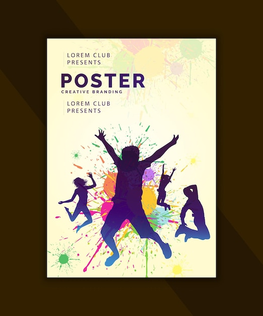 Creative and modern poster design template with children party