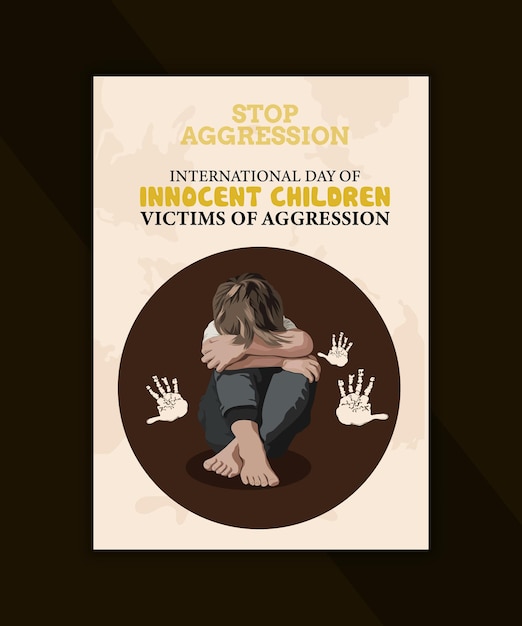 Vector creative and modern poster template that says stop the aggression on it