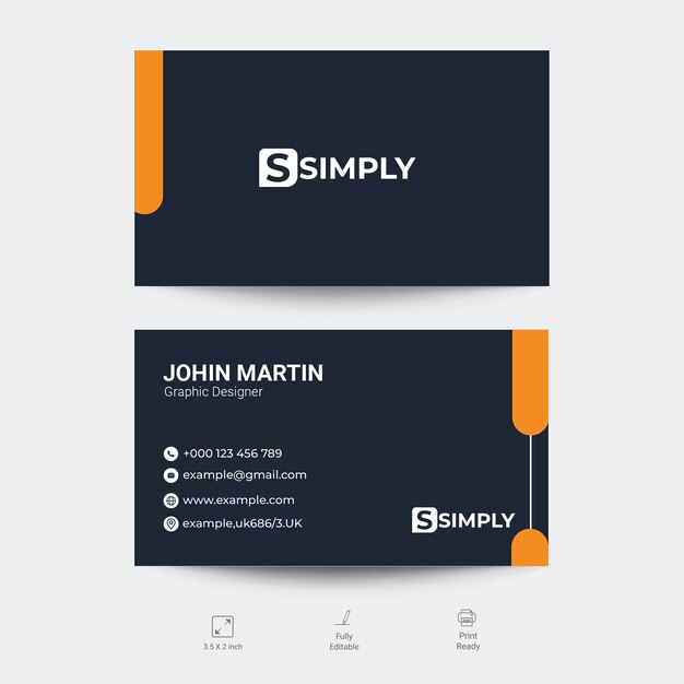 creative modern professional abstract orange business card