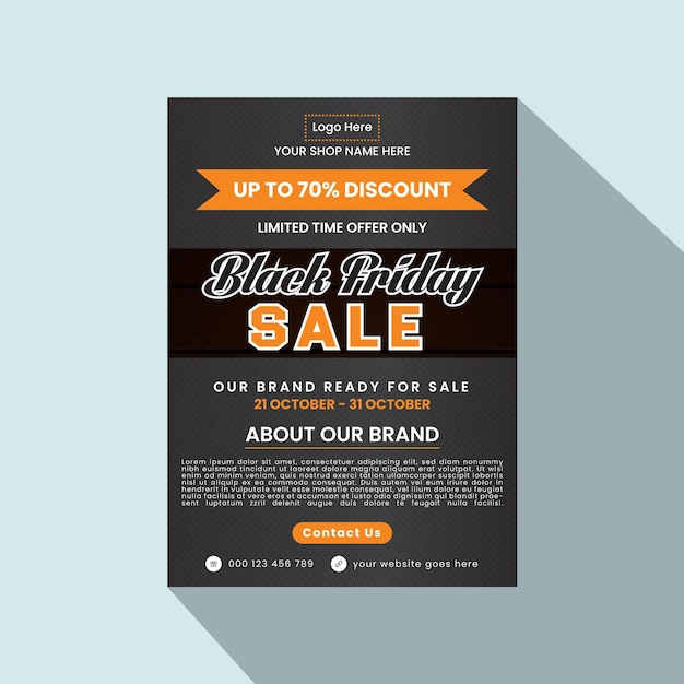 Creative Modern Professional and Eye catching Black Friday Discount Sale Flyer Template Design