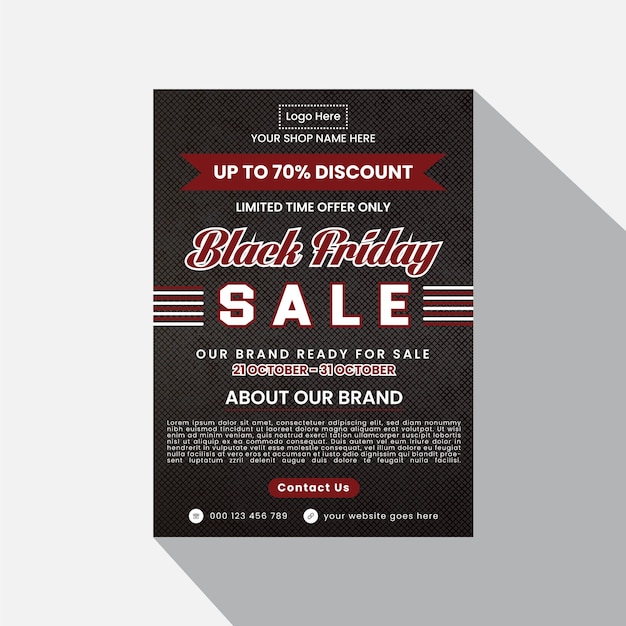 Creative Modern Professional and Eye catching Black Friday Discount Sale Flyer Template Design