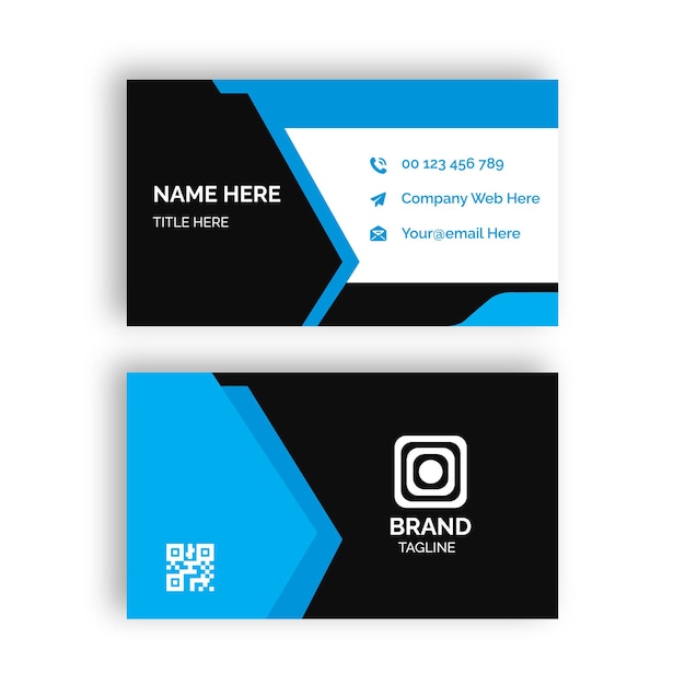 Creative modern professional Minimalist and modern Company business card design in blue color