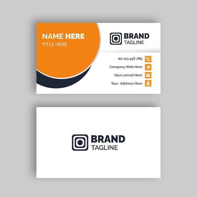 Creative modern professional Minimalist and modern Company business card design in blue color