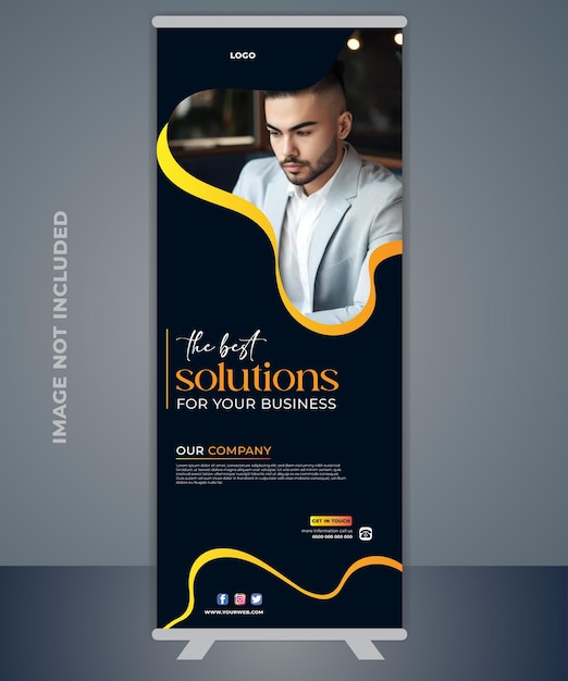 Vettore creativo moderno proffesonal moderno rollup banner design