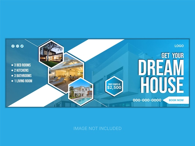 Vector creative modern real estate fb or facebook cover design template