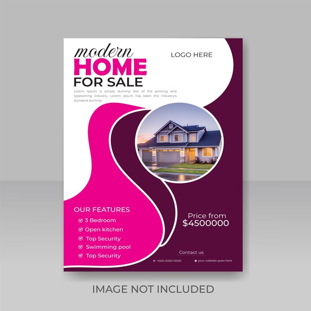 Vector creative and modern real estate flyer template design