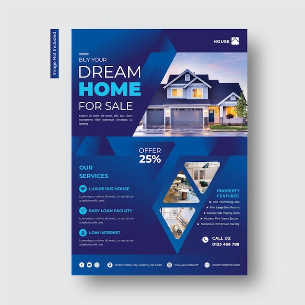 Vector creative and modern real estate flyer template