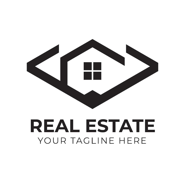 Creative modern real estate house home logo design