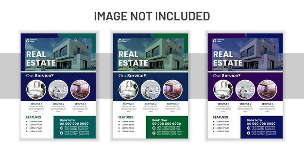 Creative and modern real estate house property for sale flyer design template