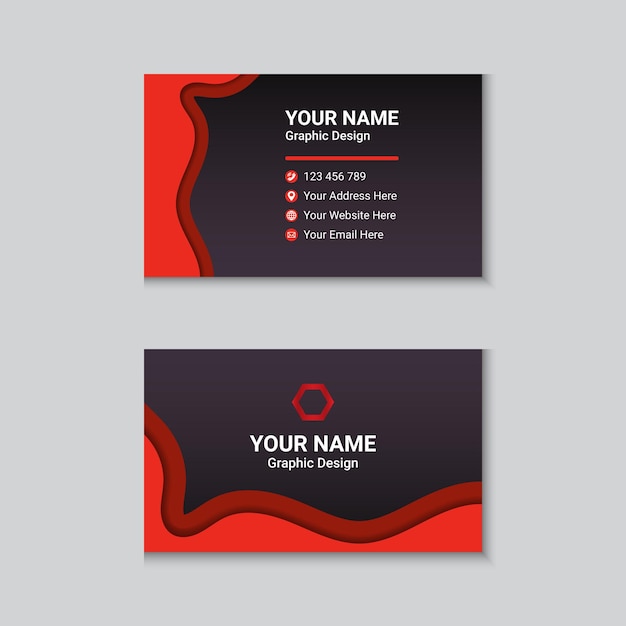 Creative Modern Red And Black Business Card Template