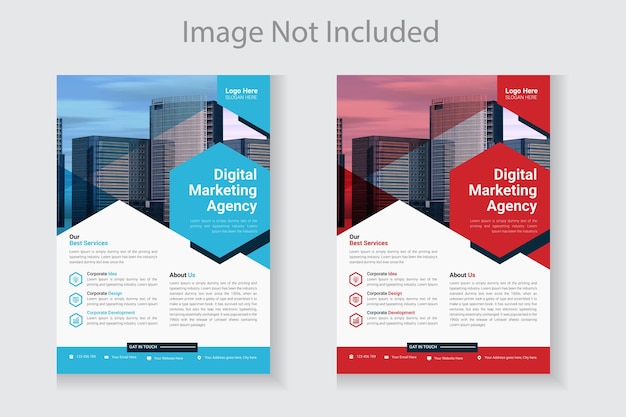 Creative modern red and blue corporate flyer template