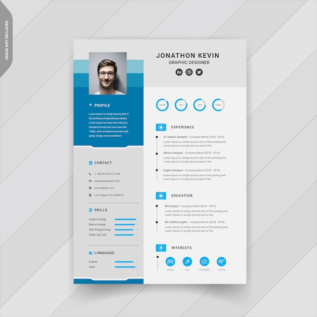 Creative modern resume template design