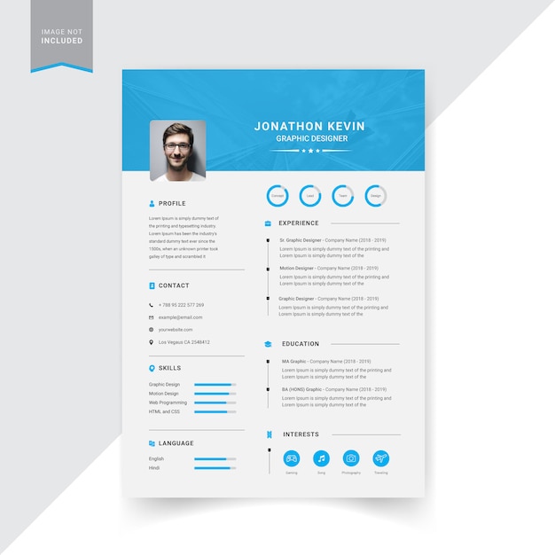 Design creativo modello di resume moderno