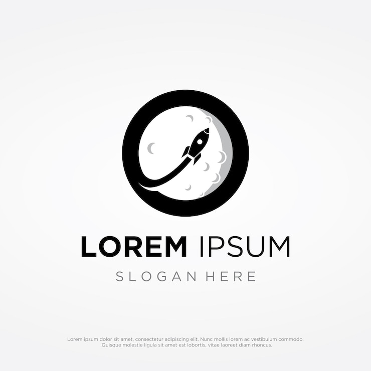 Vector creative and modern rocket design logostarship launch template