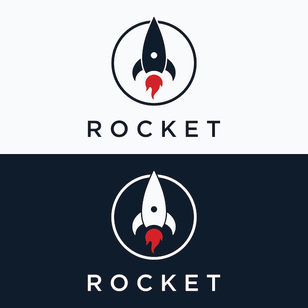 Creative and modern rocket design logostarship launch template