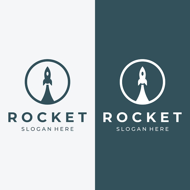 Creative and modern rocket design logostarship launch template