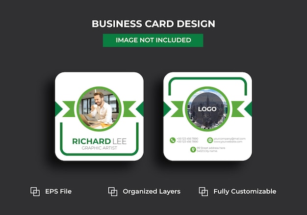 creative and modern rounded square business card design