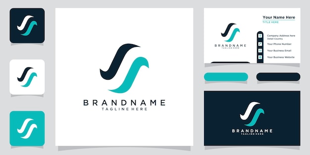 Creative modern S stylish sports brand with business card design Premium Vector