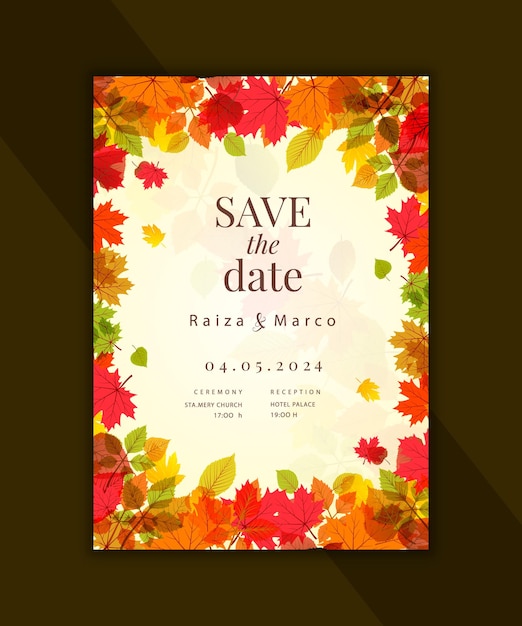 Creative and modern Save the date card with flowers