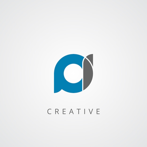 Creative Modern Simple Letter PI IP Logo Design Editable in Vector Format