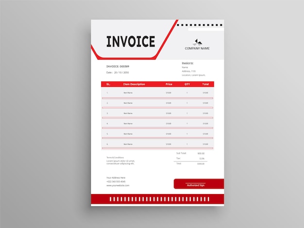 Vector creative modern unique clean and professional business invoice template design