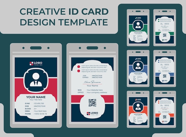 創造的なモダンなユニークな Id カードのデザイン テンプレート